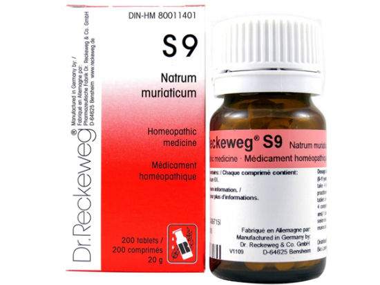 Natrum muriaticum S9 -  Tissue Salts - Dr. Reckeweg - 200 tablets